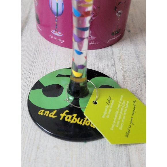 Lolita‎ 50 and Fabulous wine glass birthday drinkware decor - Picture 4 of 8